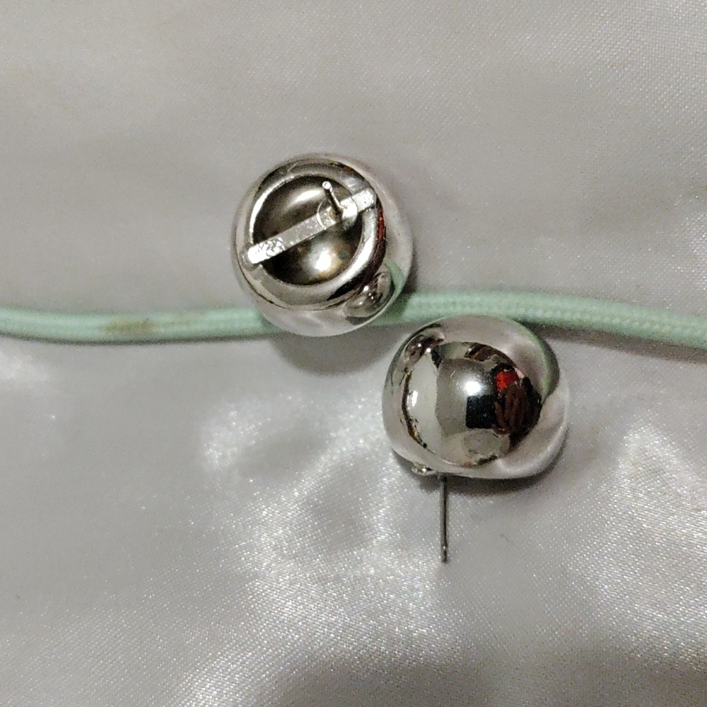 Big Silver toned ball studs